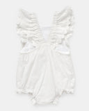 Walnut Matteo Romper - White