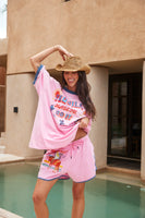 SABBI The Very Oversized Tequila Made Me Do It Tee - Pink