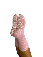 Pink/White Crew Style Grip Socks (Birdee)