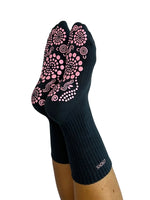 Grey/Pink Crew Grip Socks (Birdee)