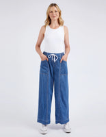 Elm Alora Wide Leg Jean - Mid Blue Wash