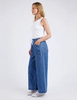 Elm Alora Wide Leg Jean - Mid Blue Wash