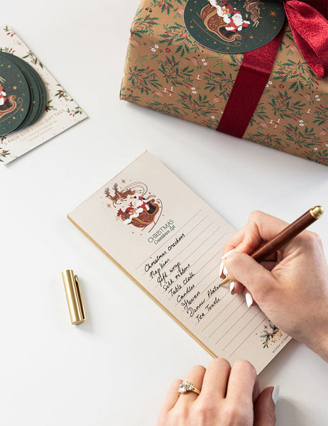 Bespoke Letterpress Christmas Countdown Shopping List