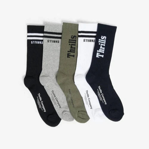 Thrills Minimal 5 Pack Sock - Mixed