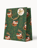 Bespoke Letterpress Medium Christmas Gift Bag - Santa Sleigh