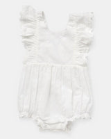 Walnut Matteo Romper - White