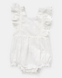 Walnut Matteo Romper - White