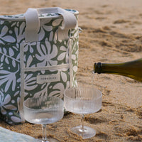 Sunnylife Canvas Drinks Cooler Bag - The Vacay Olive