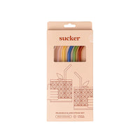 Sucker Reusable Glass Drinking Straws - Multi-colour