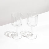 Fazeek Wave Wine Glasses - Clear