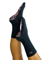 Grey/Pink Crew Grip Socks (Birdee)