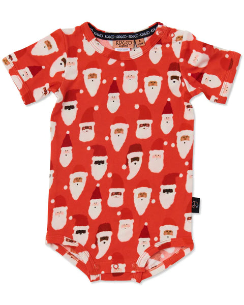 Kip & Co HoHoHo Red Organic Short Sleeve Romper