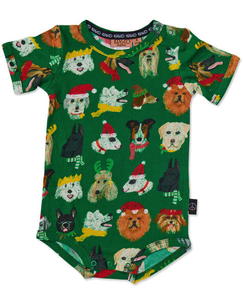 Kip & Co Santa's Little Helper Organic Short Sleeve Romper